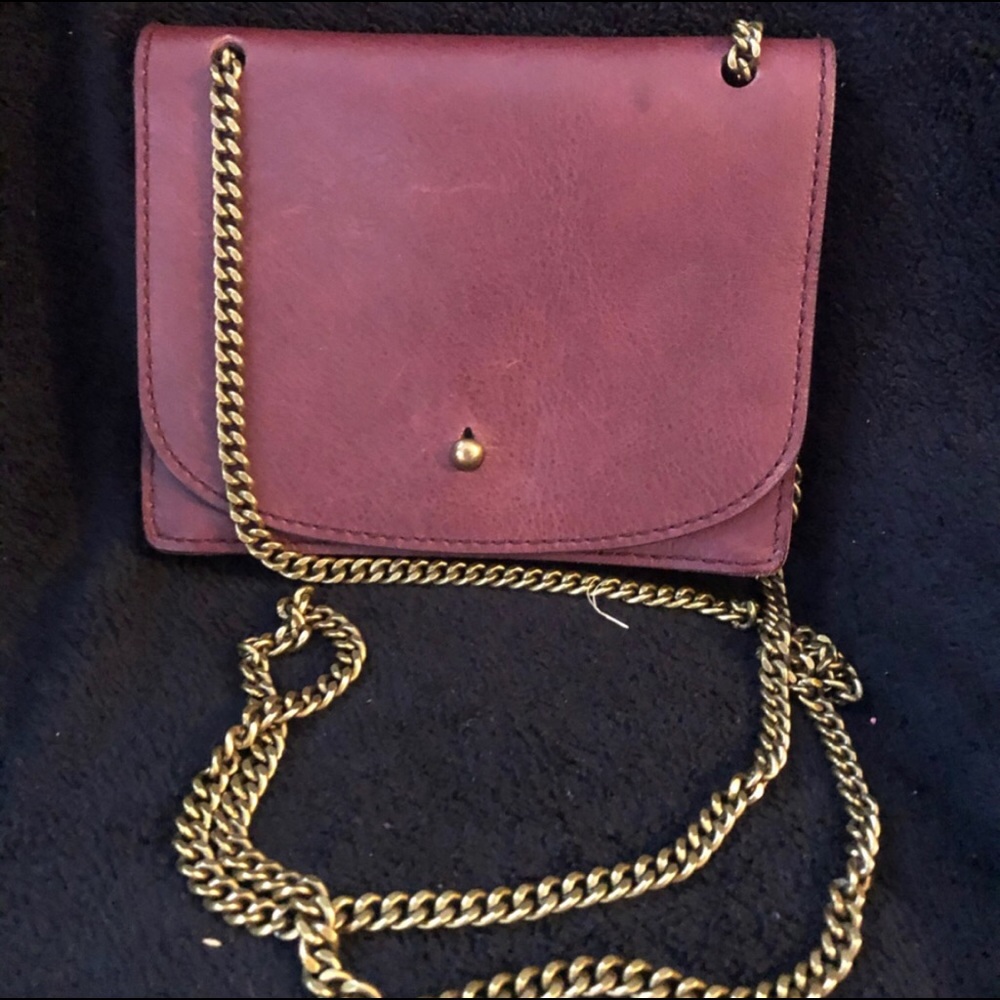 Madewell Chain Bag in Maroon Burgundy